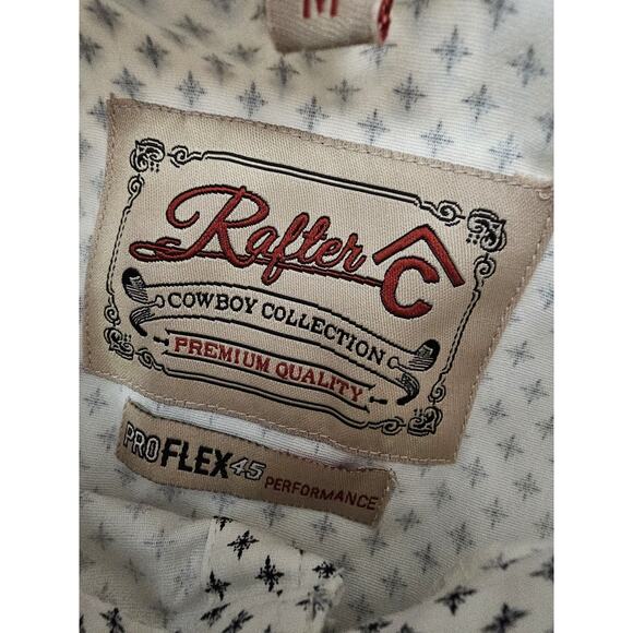 Rafter C Cowboy Collection Pro Flex 45 Performance Medium White Geometric Shirt - Picture 14 of 15